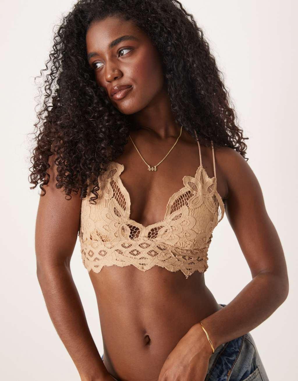 Free People adella lace bralette in light sand Product Image