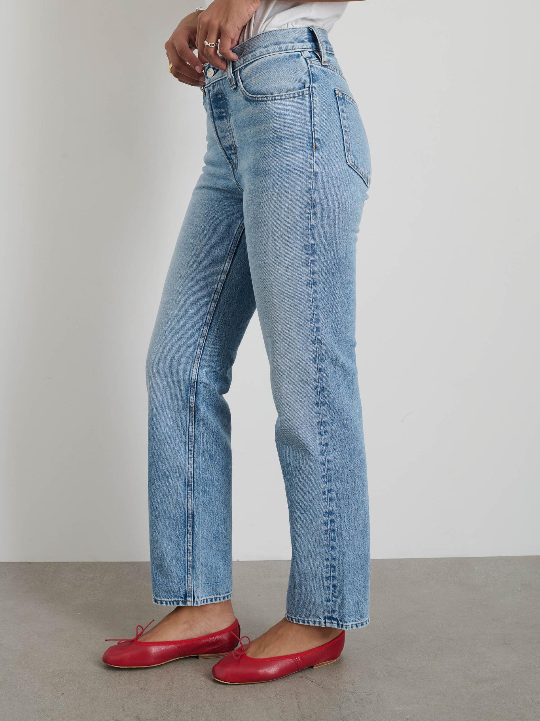 Jane Mid Rise Straight Jean Product Image