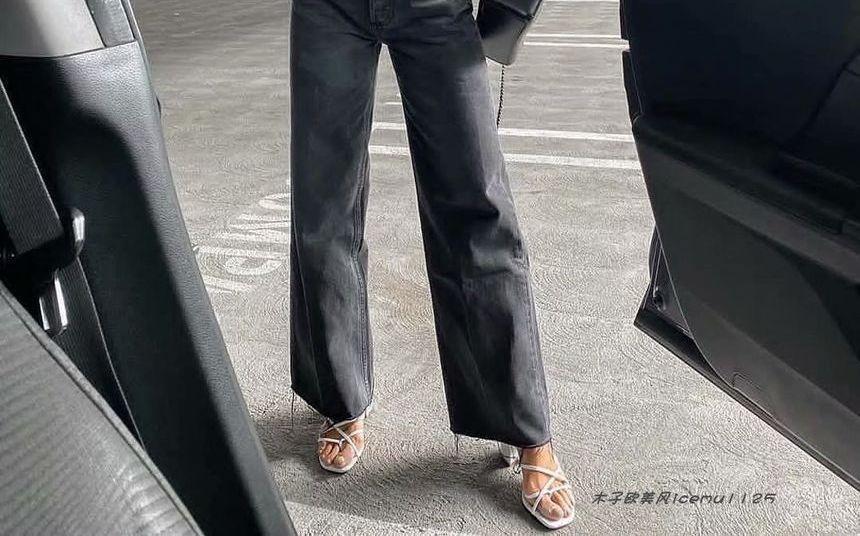 High Waist Wide Leg Jeans Product Image