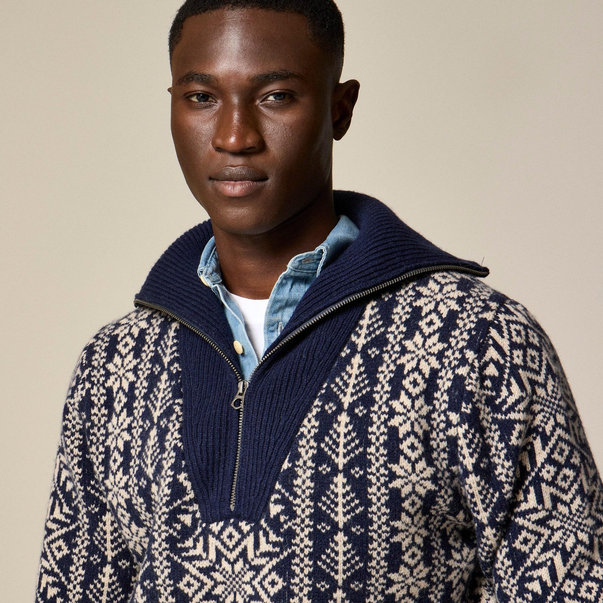 Fair Isle lambswool half-zip sweater Product Image