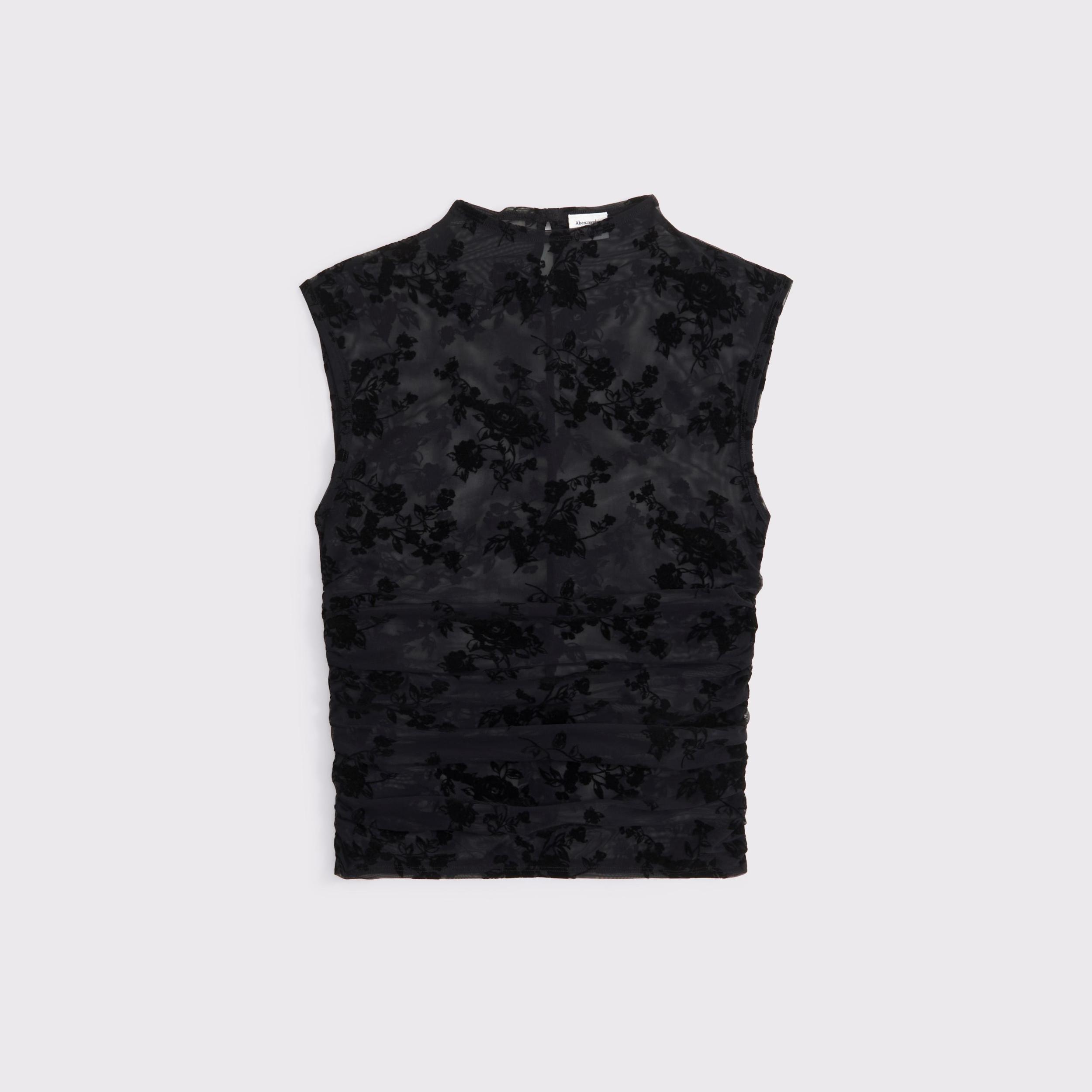 Long-Sleeve Grown-On Mockneck Top Product Image