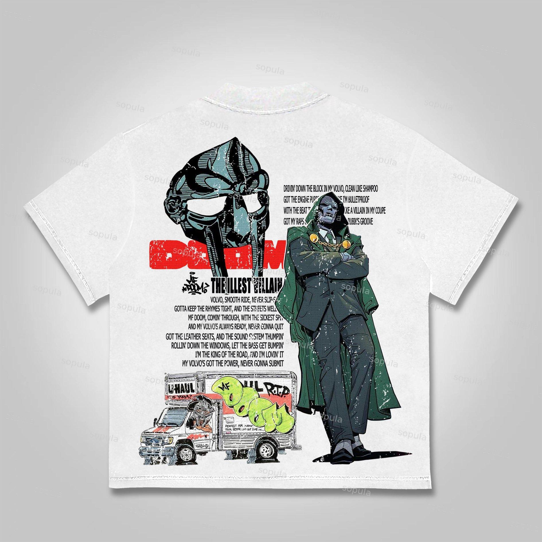 Sopula Vintage The Illest Villain Mf Doom Graphic Print Cotton T-Shirt Product Image