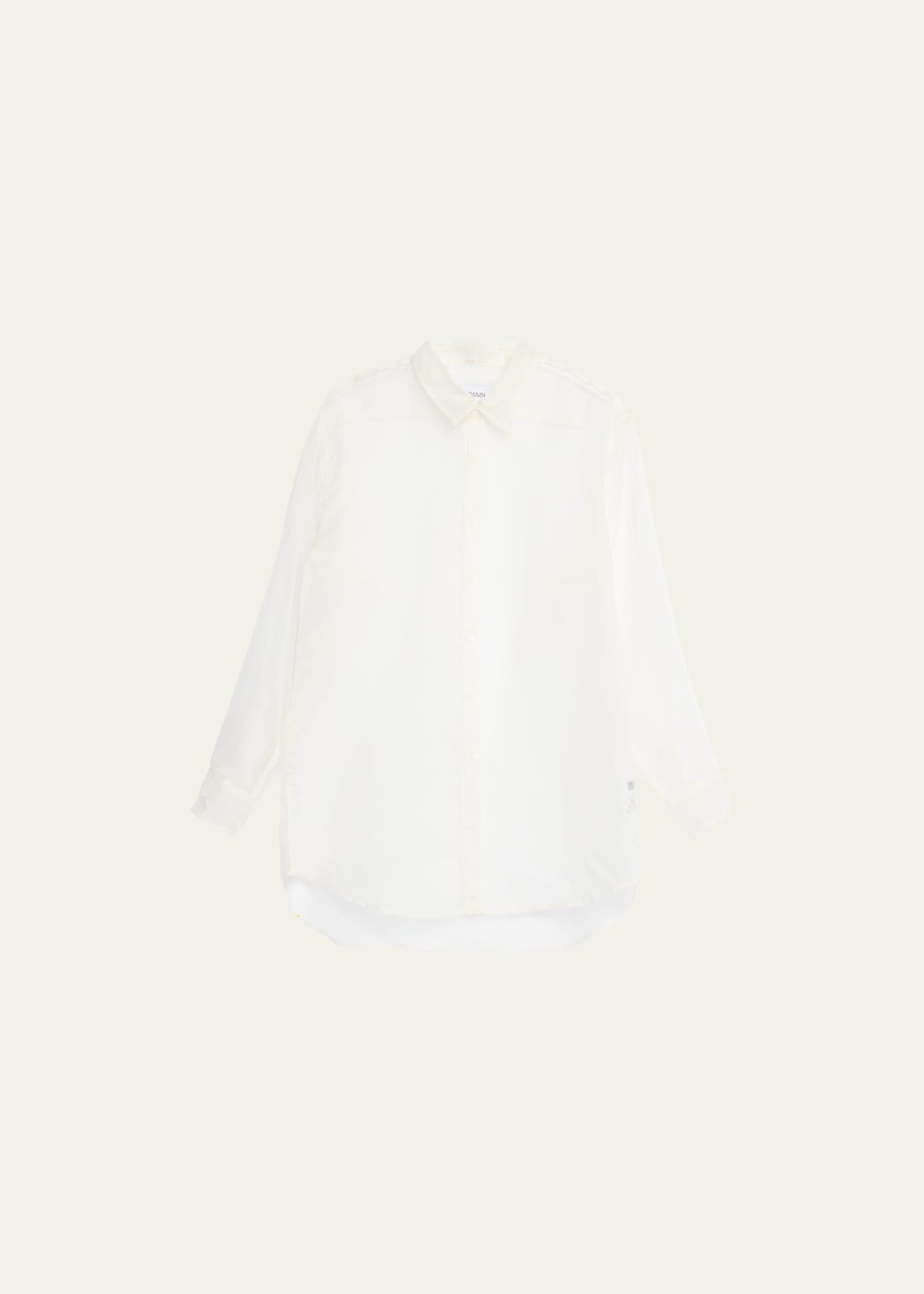 Womens Oversized Sheer Button-Front Shirt Product Image