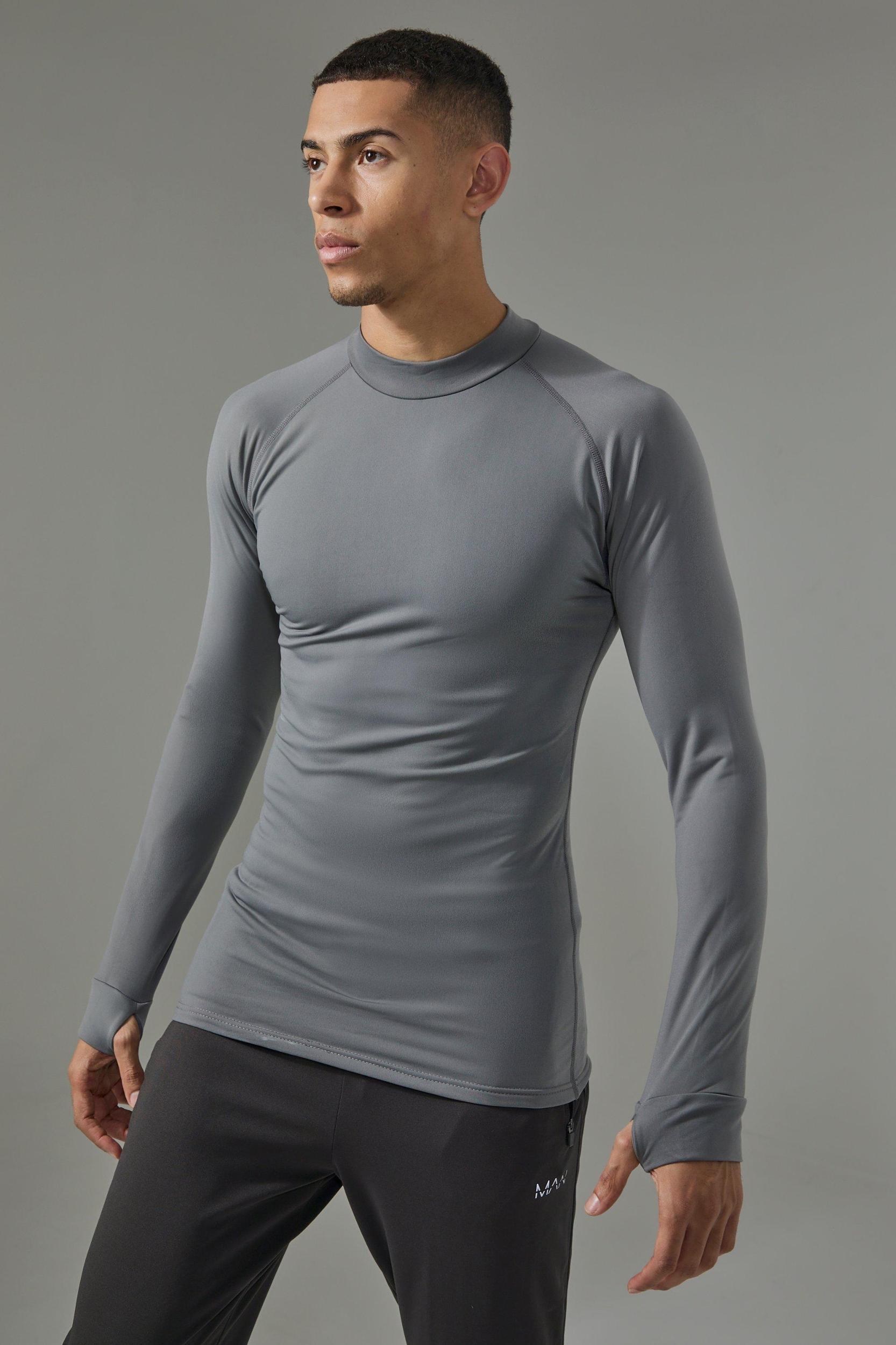 Man Active 3 Pack Long Sleeved High Neck Base Layer | boohooMAN USA Product Image