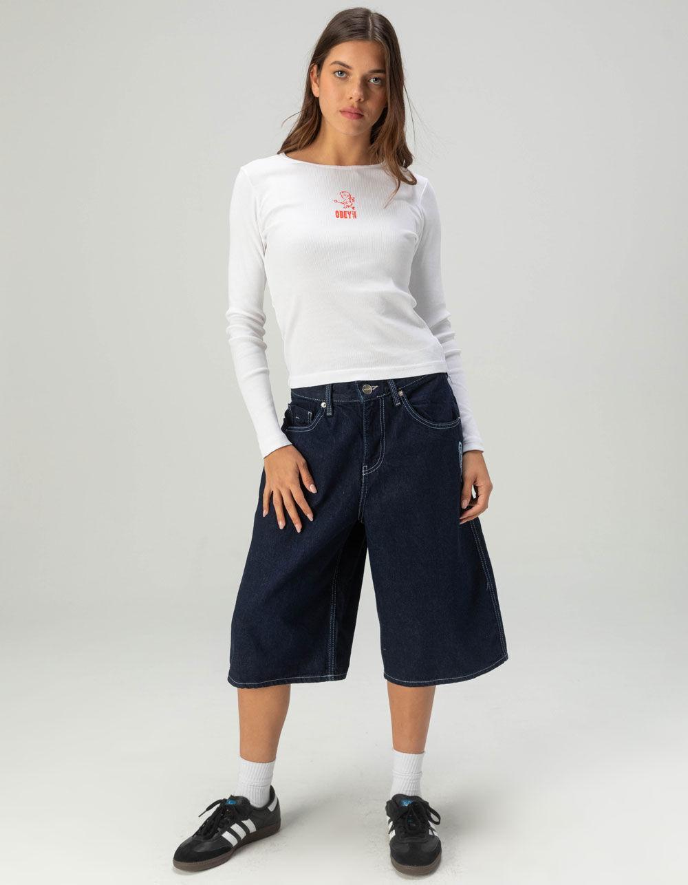 OBEY Cupid Slim Fit Womens Long Sleeve Tee - WHITE Product Image