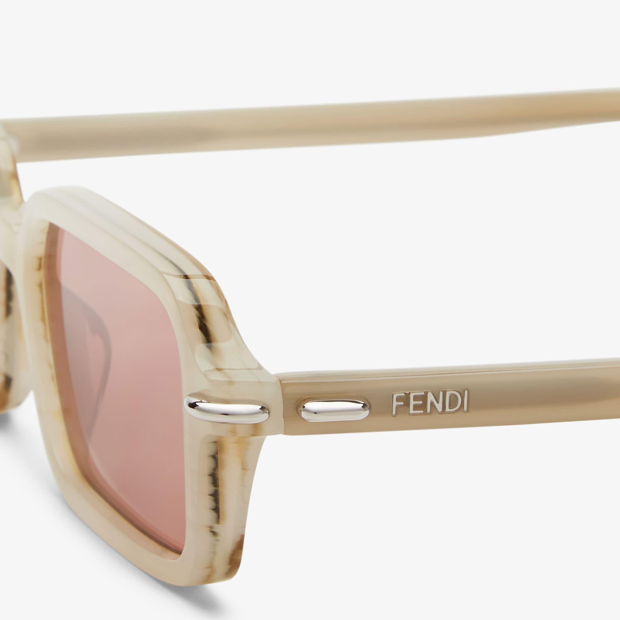 SelleriaLow bridge fit beige acetate sunglasses Product Image