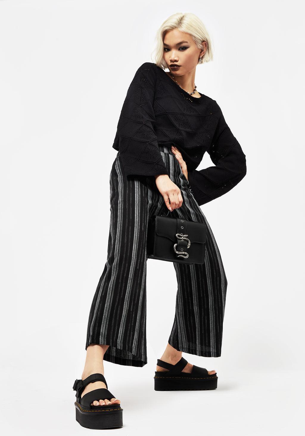 Clandestine Stripe Cotton-Blend Culottes Product Image