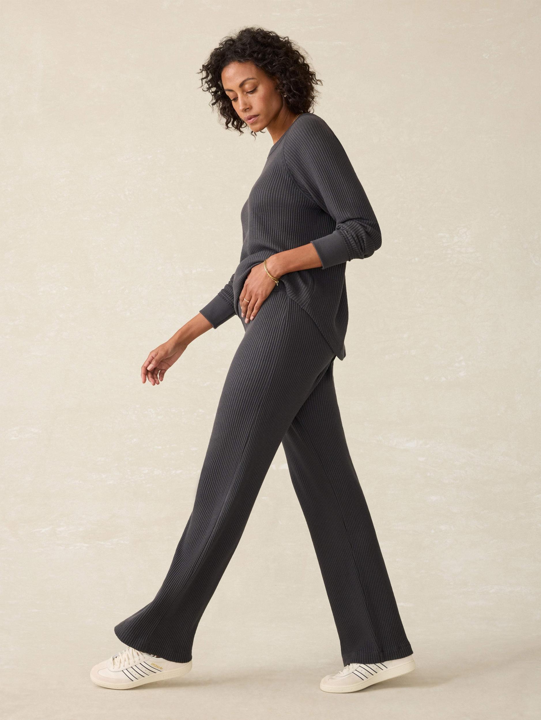 Legend™ Waffle Wide Leg Pant - Black Female Product Image