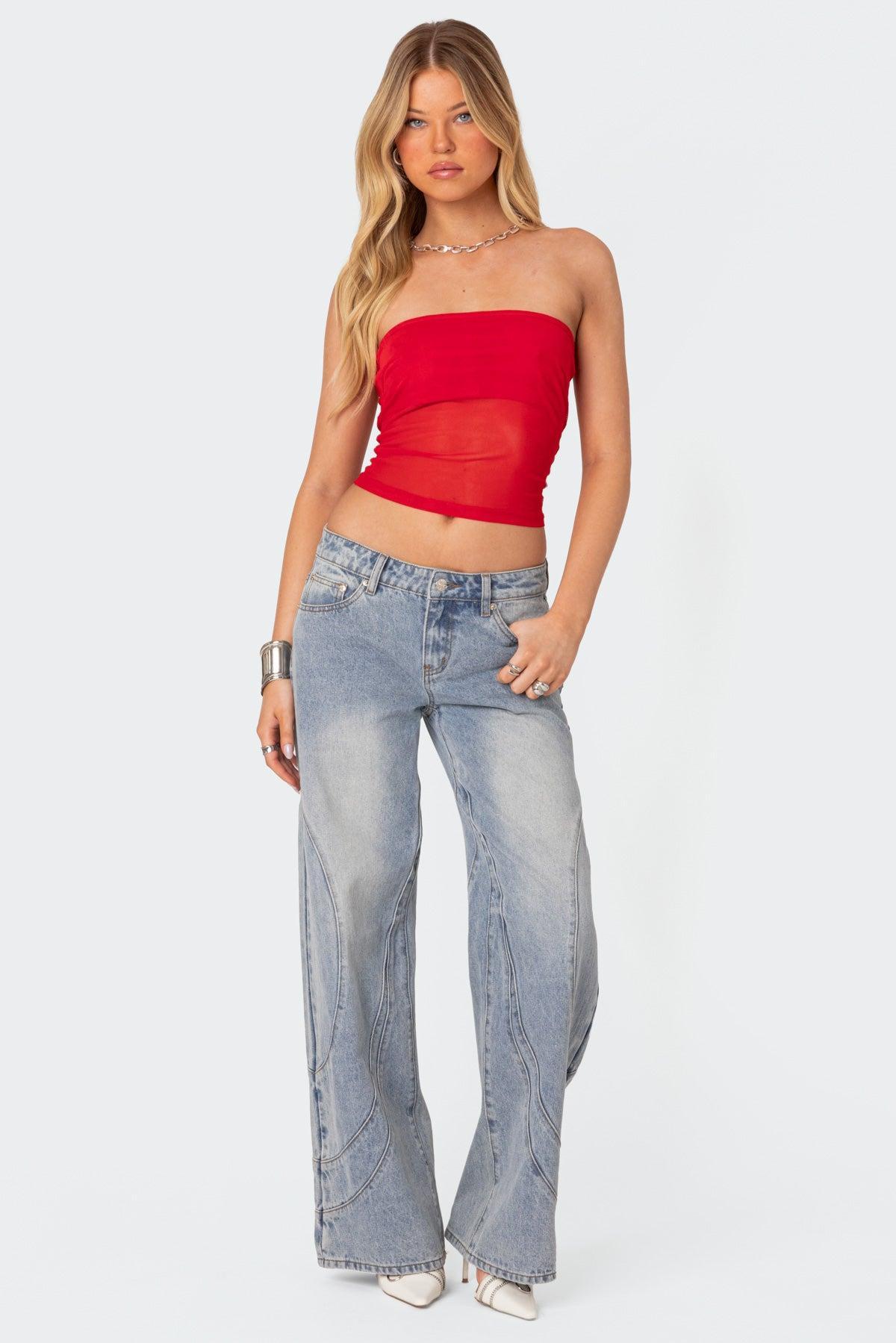 Celestia Sheer Mesh Tube Top Product Image