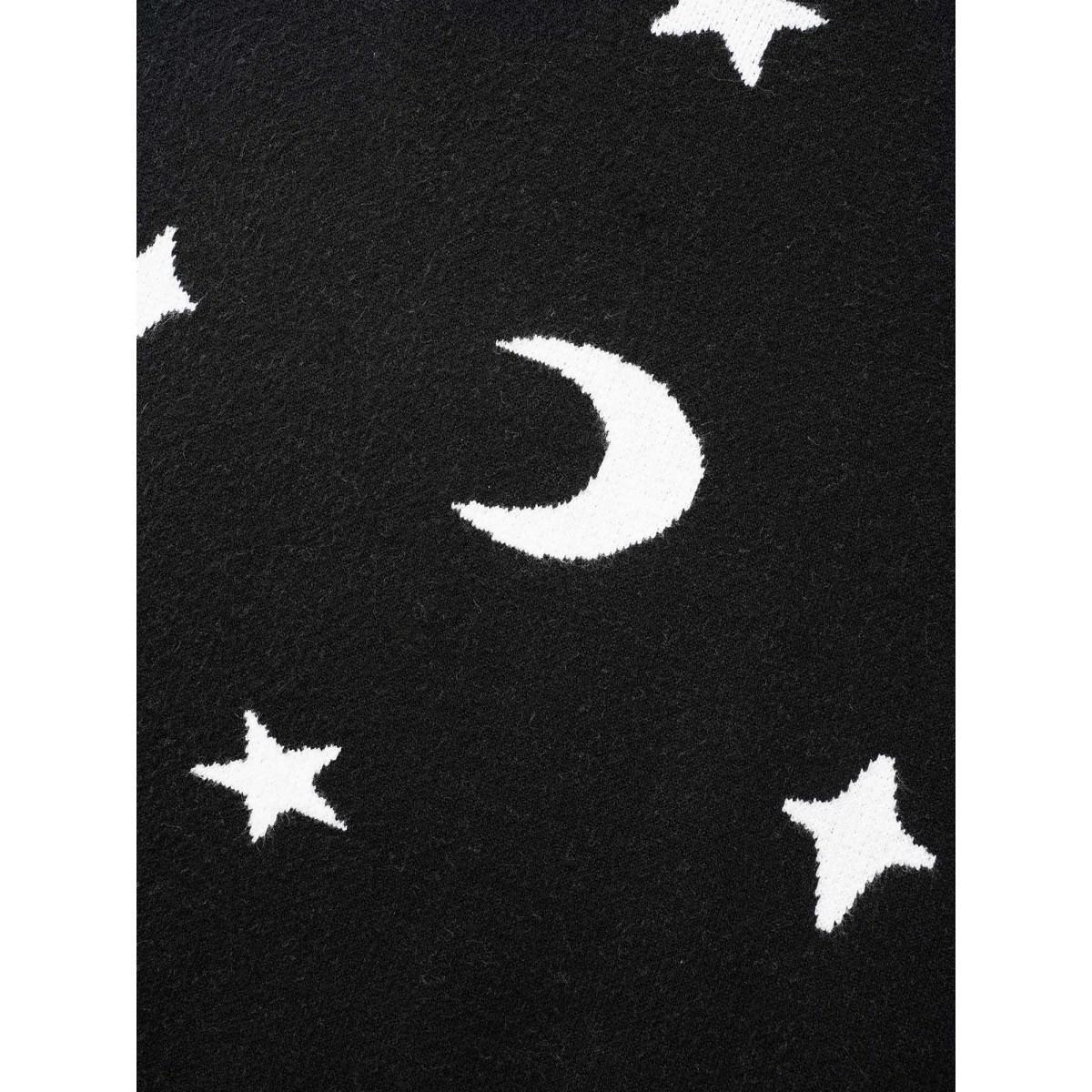 Plus Size Supersoft Essentials Celestial Jacquard V-Neck Pullover Black Women Casual Long Sleeve V-neck Everyday Pullovers BloomChic 22-24/3X Product Image