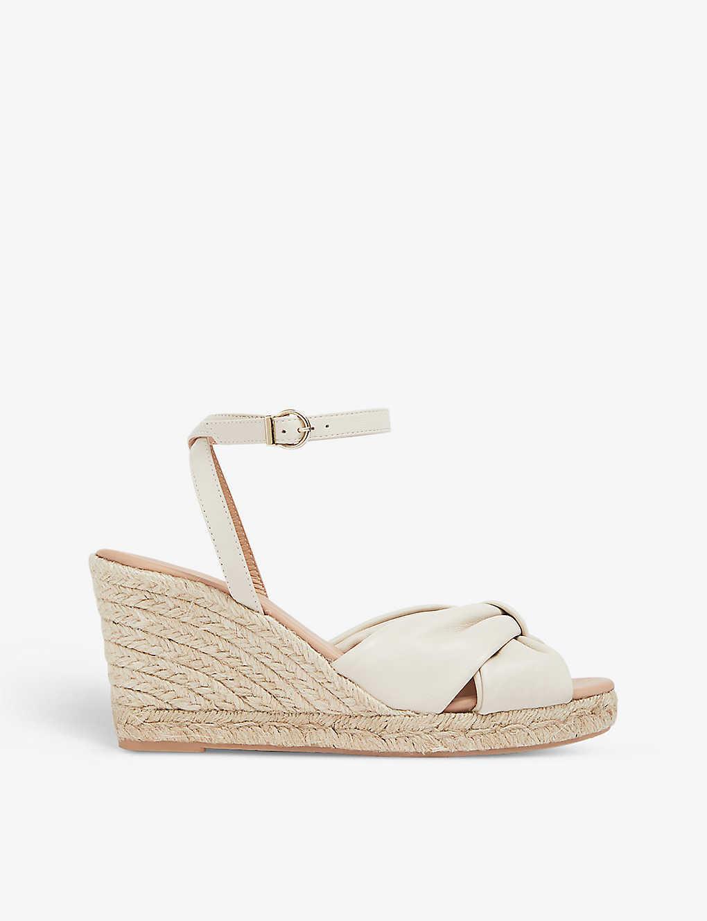 LK BENNETT Womens Cre-ecru Angela Leather Espadrille Sandals Product Image