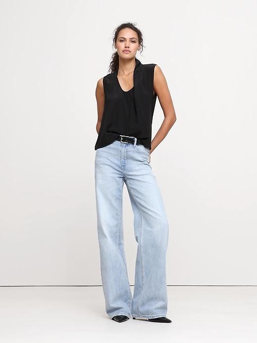 Matte Silk Draped Tank Product Image