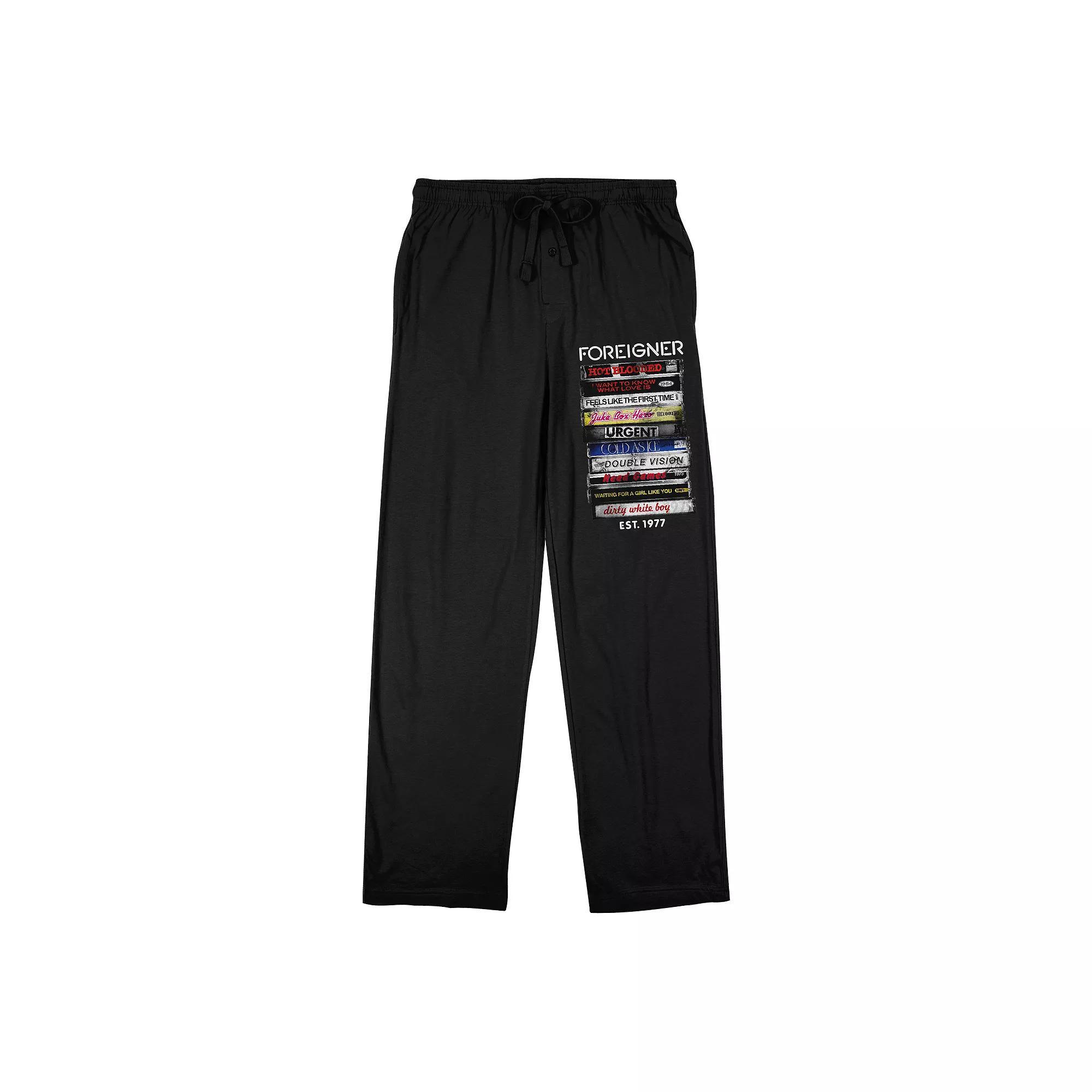 Men's Foreigner Cassette Tape Pajama Pants, Size: XXL, Black Product Image