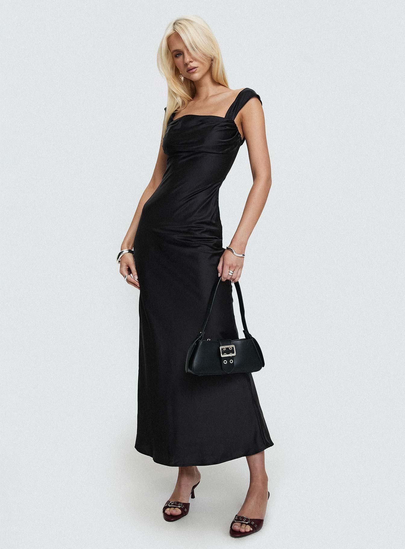 Azura Off The Shoulder Maxi Dress Black Product Image
