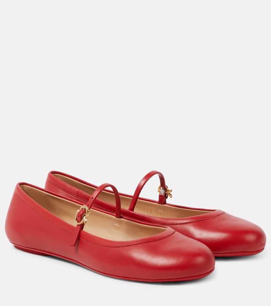GIANVITO ROSSI Woman Ballet Flats Red Size 8 Leather In Red Nappa Product Image