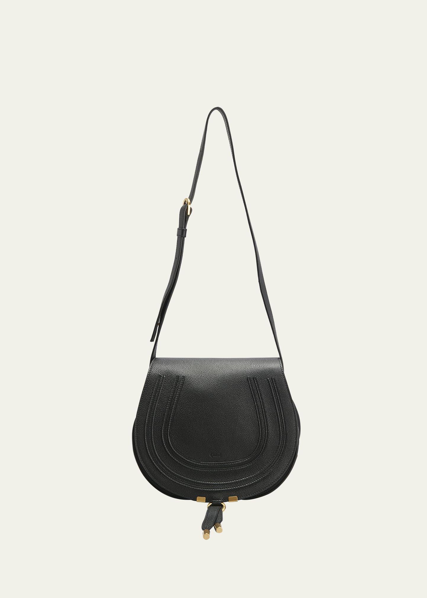Womens Medium Marcie Leather Saddle Bag Product Image