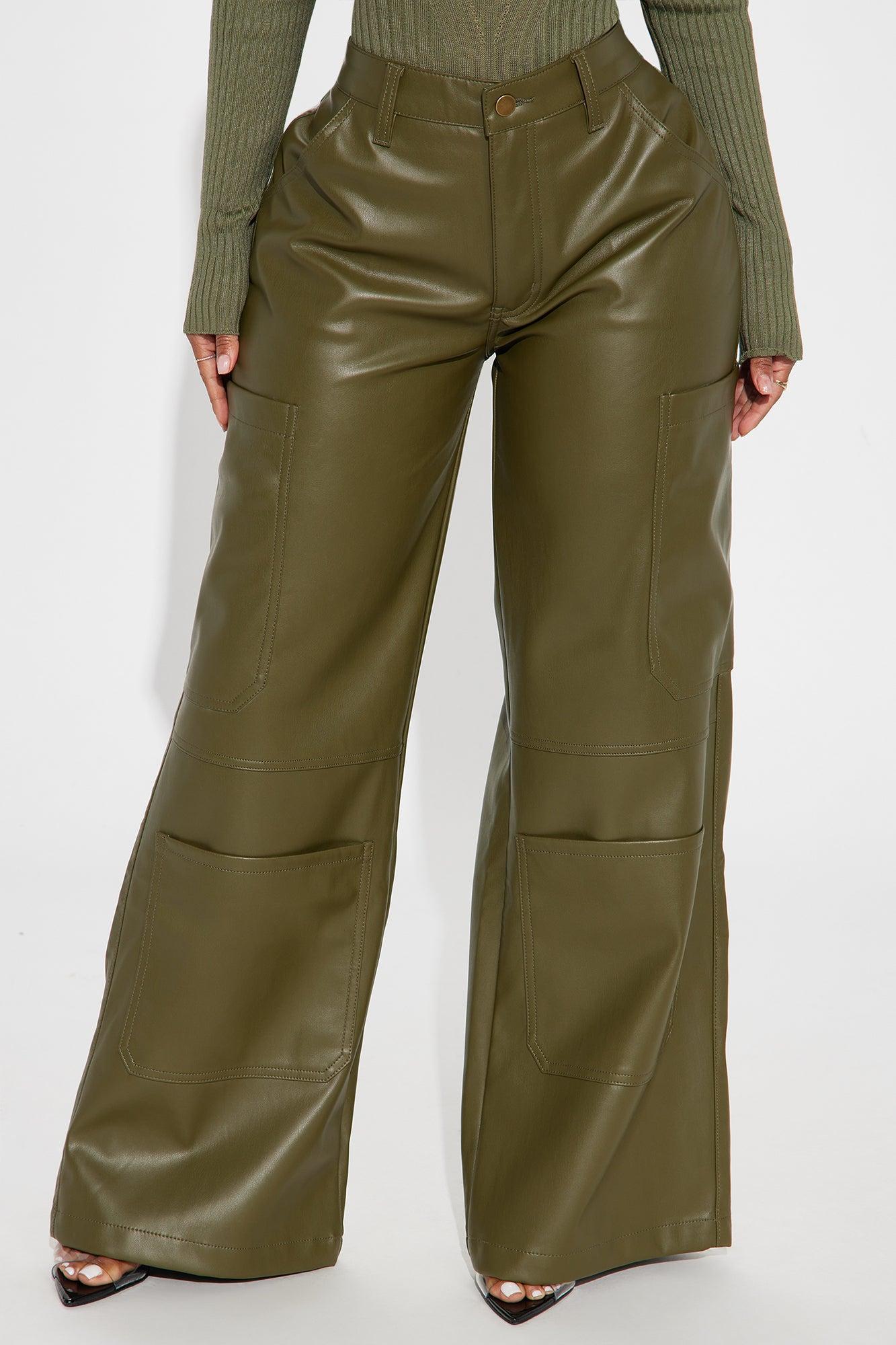 Said So Faux Leather Pant - Olive Product Image