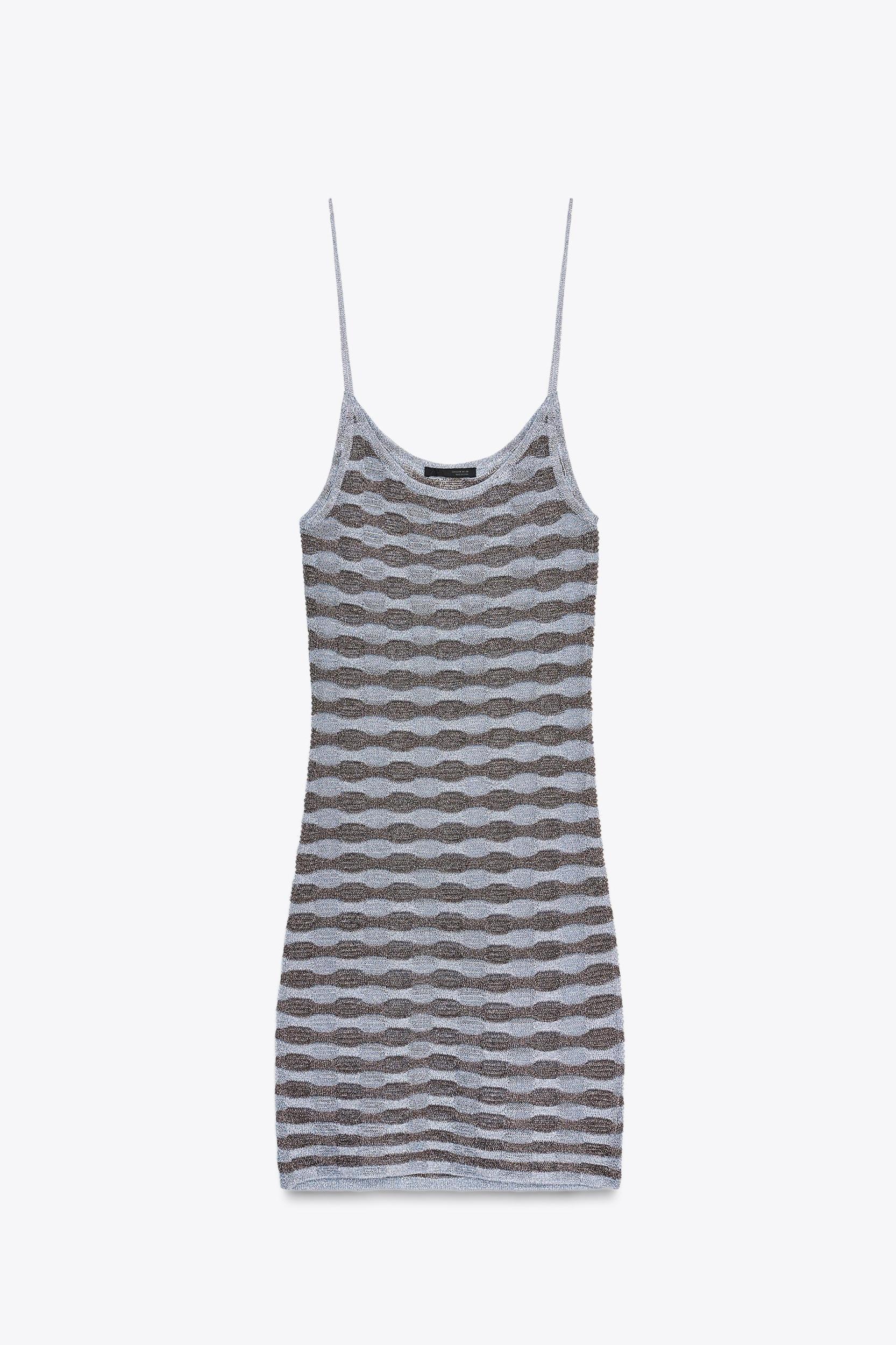 METALLIC THREAD STRIPE DRESS Product Image