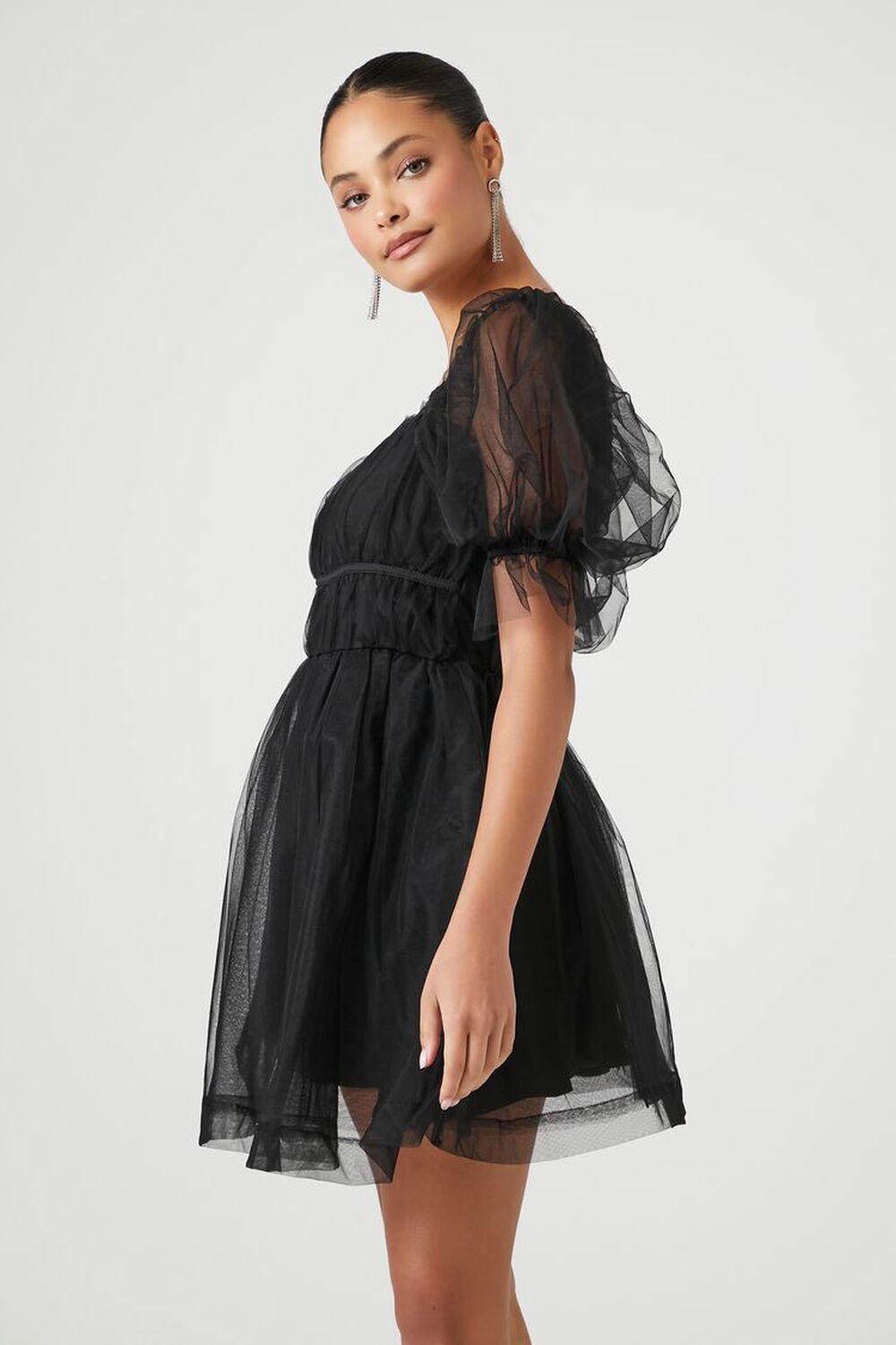 Babydoll Puff-Sleeve Mini Dress | Forever 21 Product Image