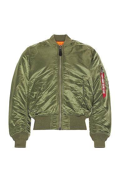 ALPHA INDUSTRIES MA-1 Blood Chit Bomber Jacket in Green Product Image