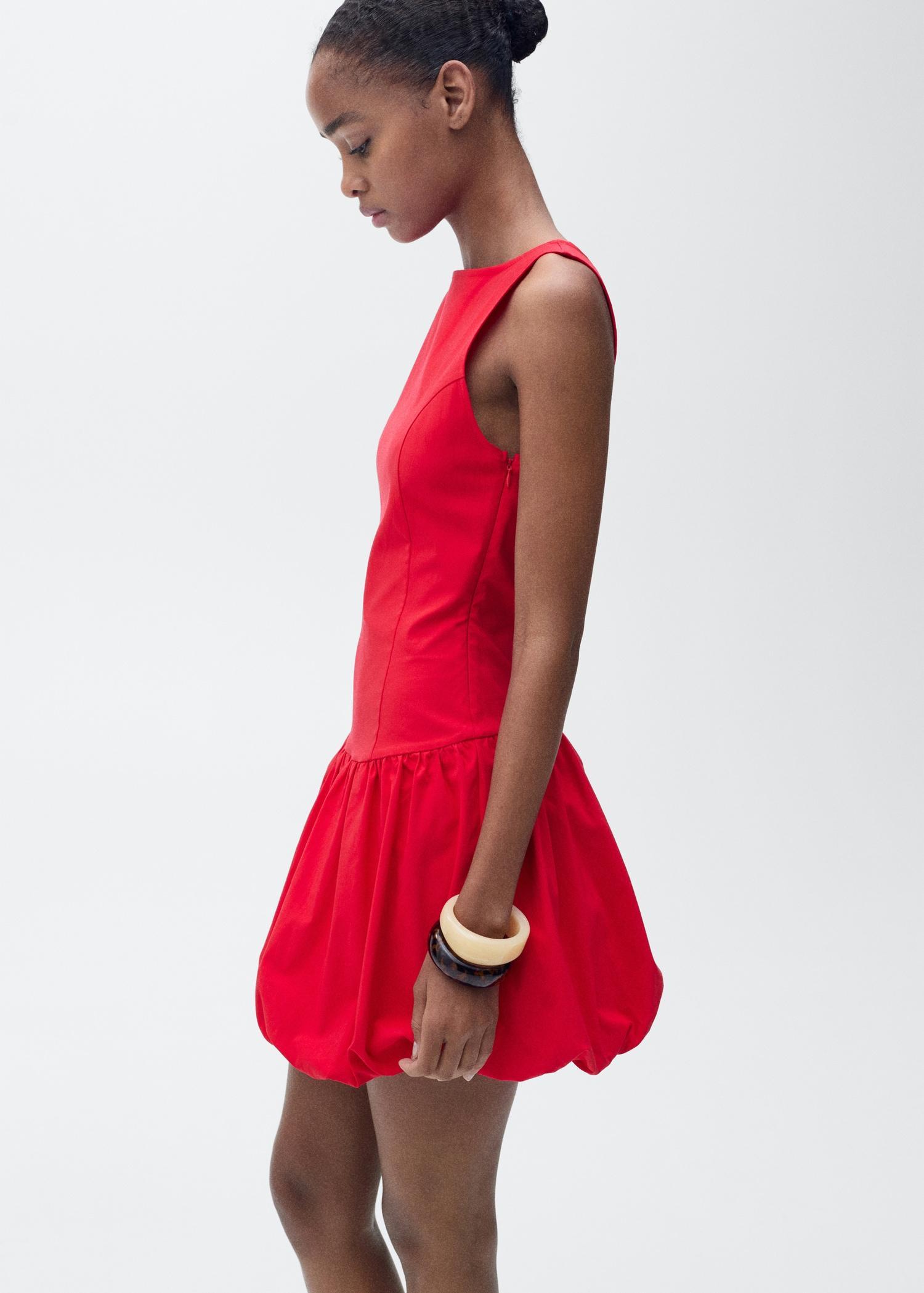 Short balloon dress - Women | MANGO USA Product Image