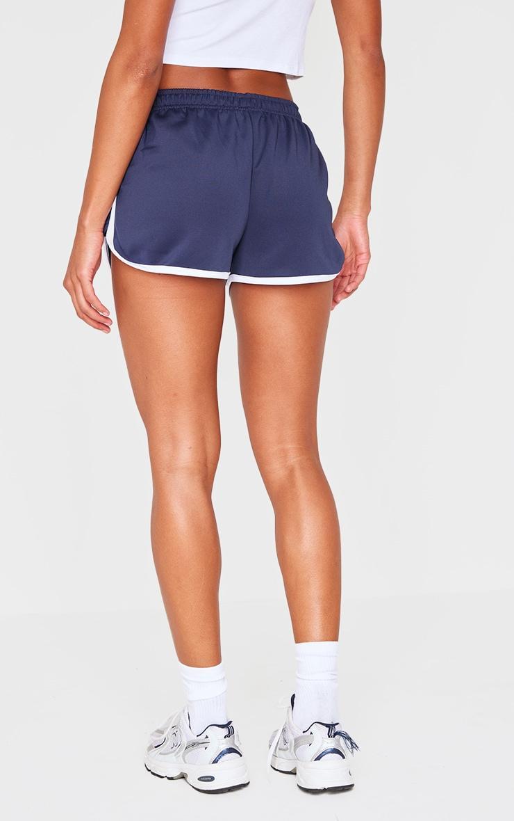 Navy Side Stripe Detail Tricot Shorts Product Image