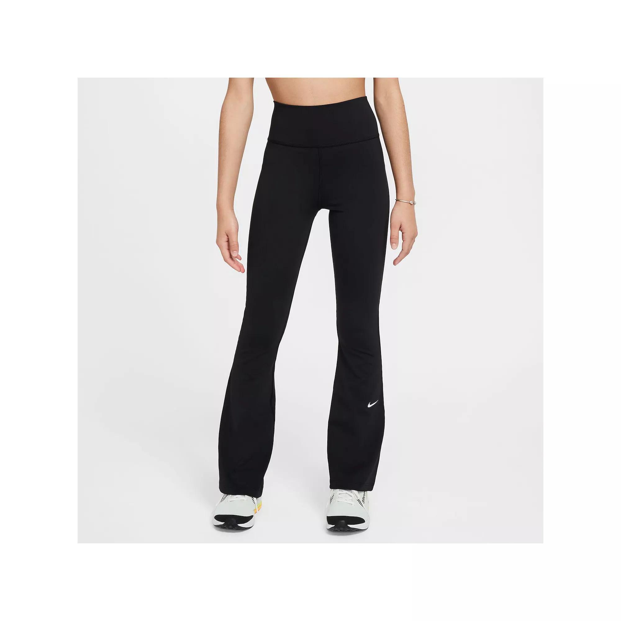Kids' Nike One Dri-FIT Flare Leggings in Black/White at Nordstrom, Size Xs Product Image