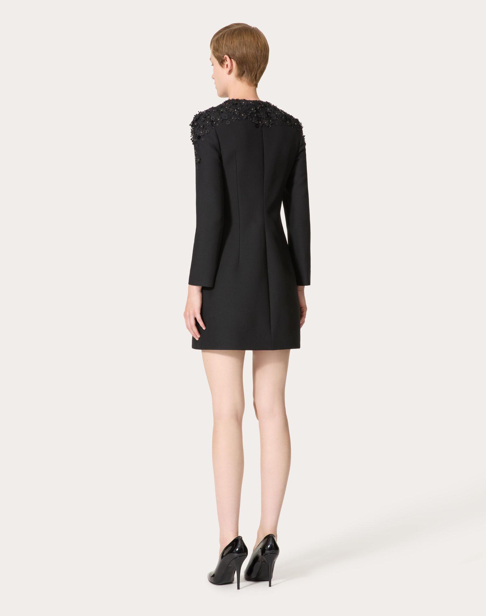 Embroidered Crepe Couture Short Dress Product Image