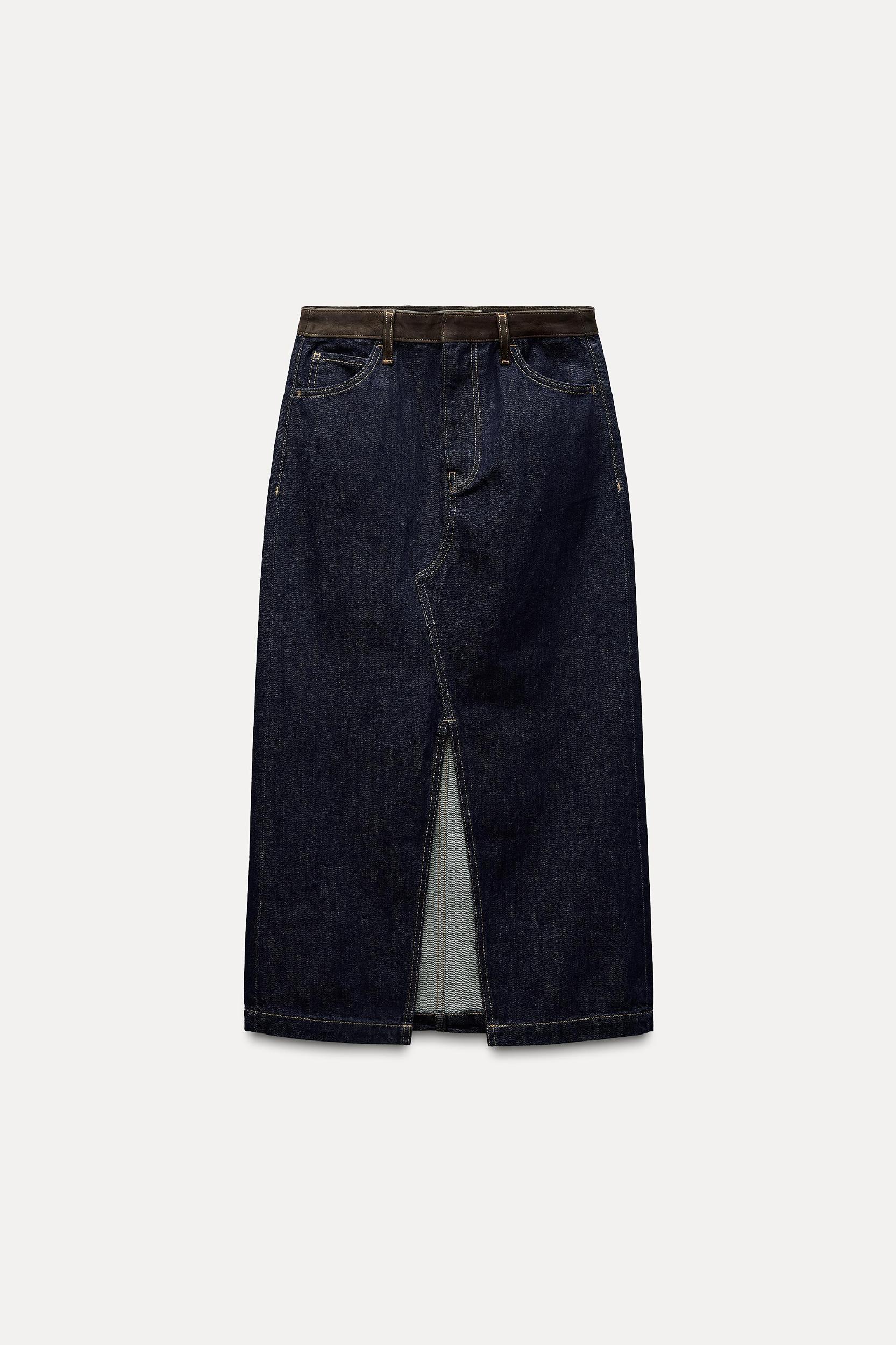 DENIM COMBINATION SKIRT ZW COLLECTION Product Image