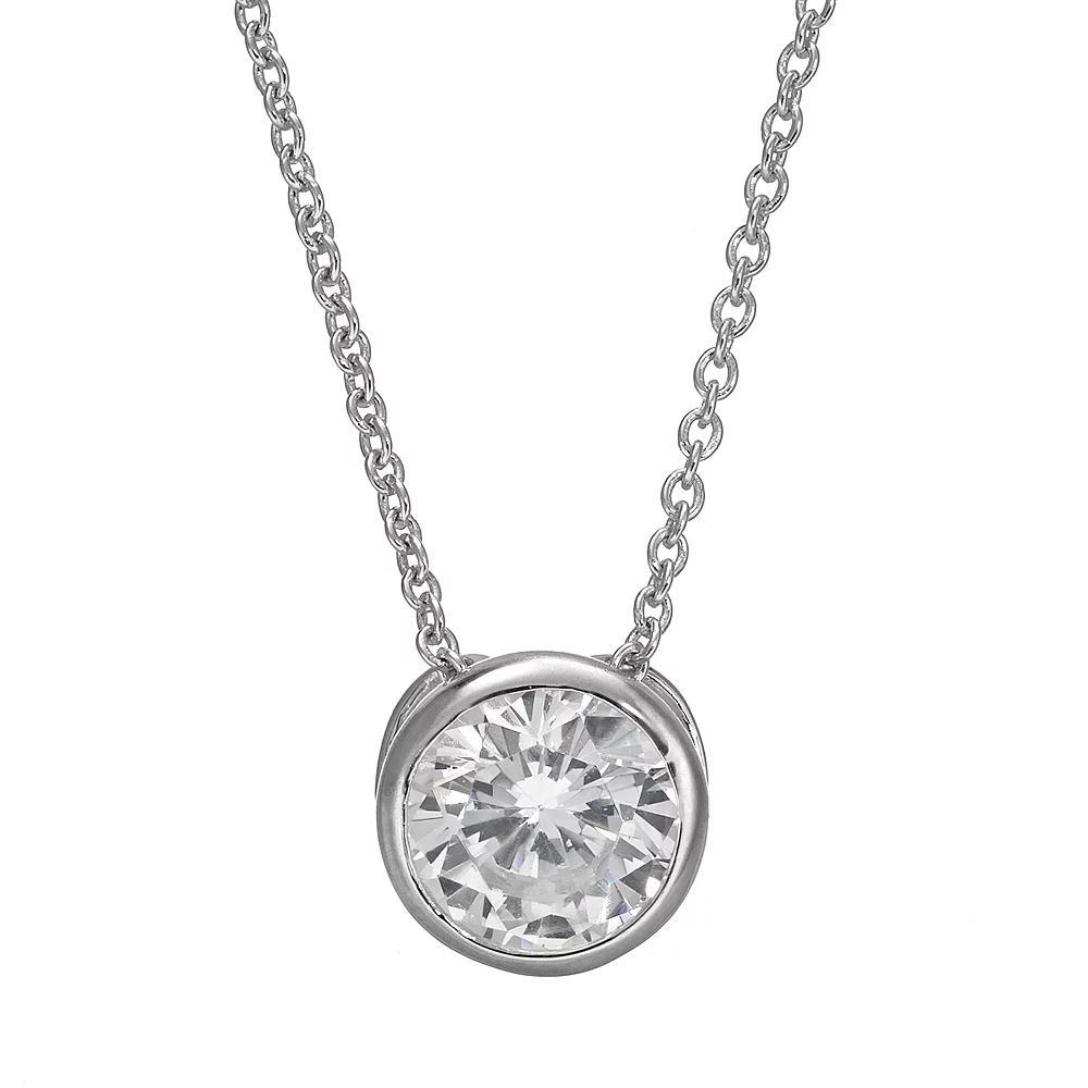 Sophie Miller Cubic Zirconia Sterling Silver Pendant Necklace, Women's, Size: 18", White Product Image