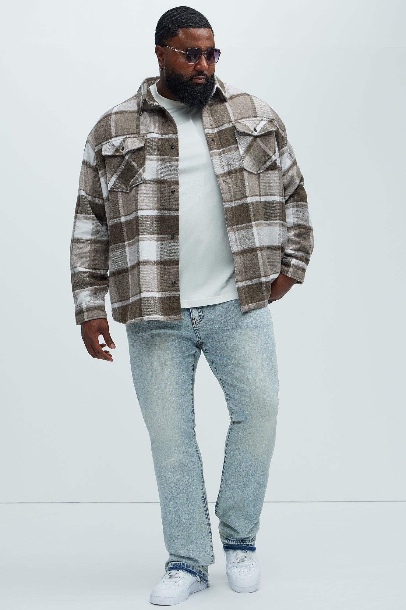 Wanted Plaid Shacket - Brown Product Image