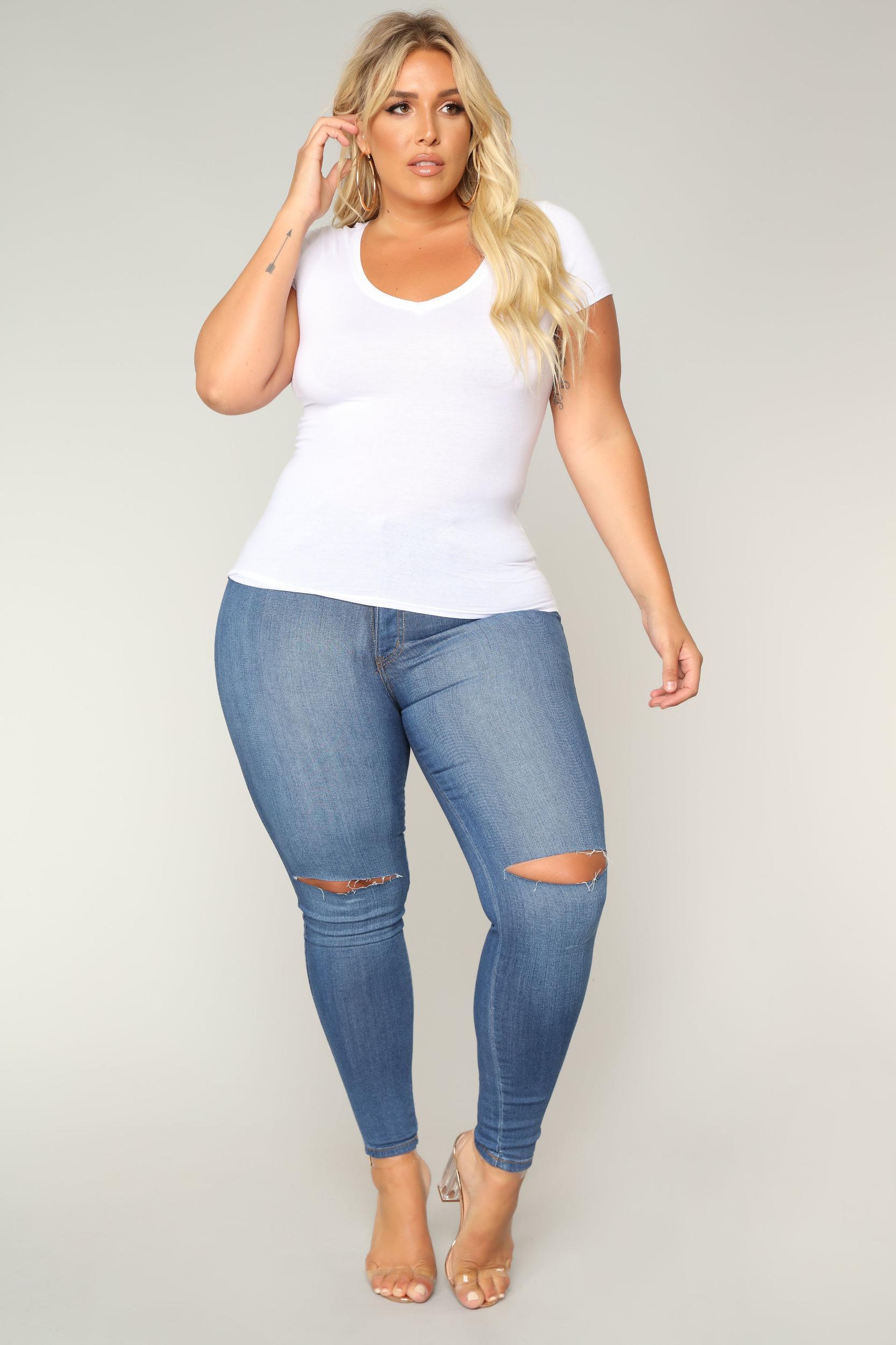 Lily V Neck Top - White Product Image