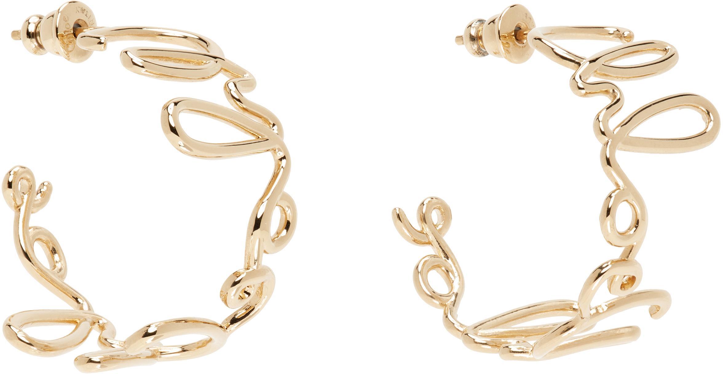 CHLOÉ Gold 'the  Iconic Hoop' Earrings In 9dc Vintage Gold Product Image