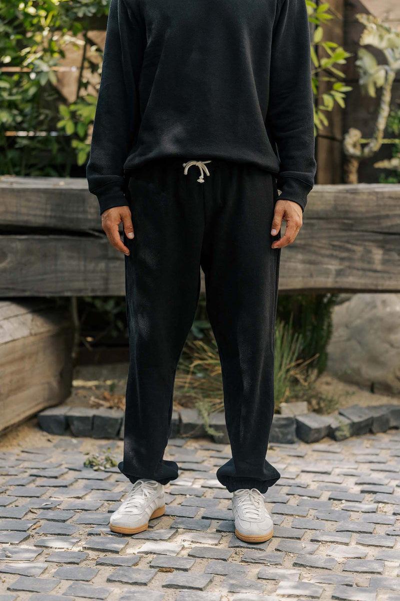 Women's Organic Heavyweight Fleece Sweatpants in Black Product Image