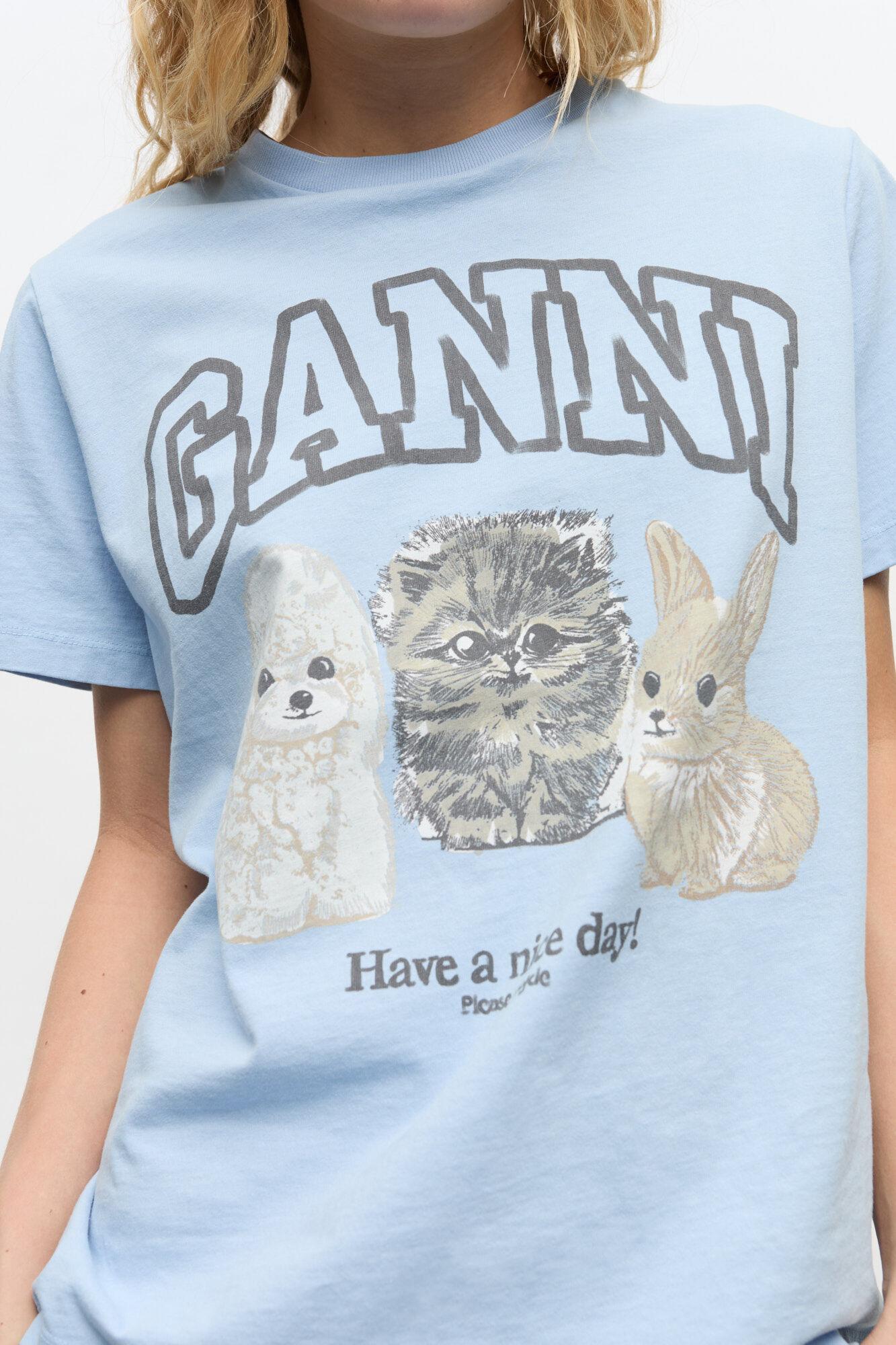 Blue Animal Print T-shirt Product Image