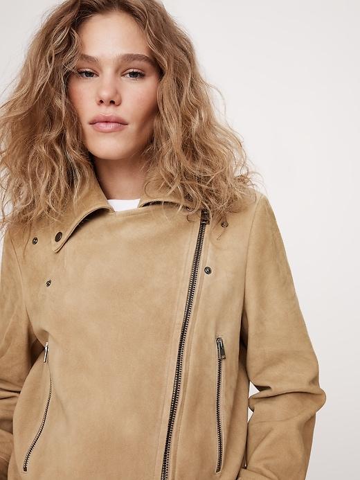 Enola Suede Moto Jacket Product Image