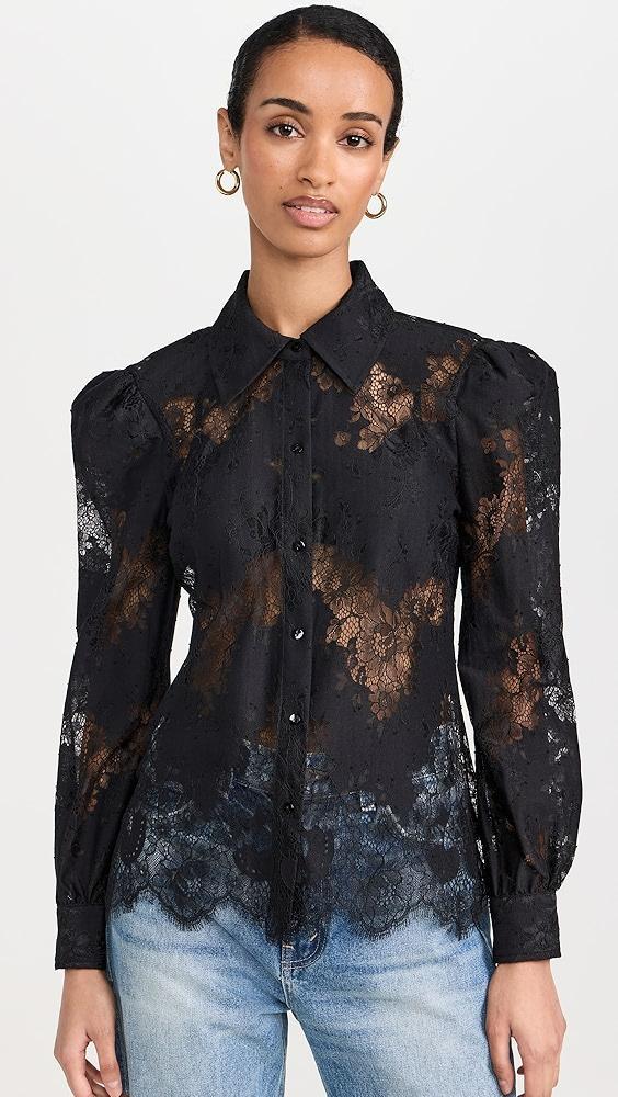 L'AGENCE Jenica Lace Blouse | Shopbop Product Image
