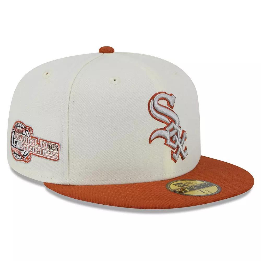 Men's New Era Cream/Orange Chicago White Sox 59FIFTY Fitted Hat, Size: 8, Beige Product Image