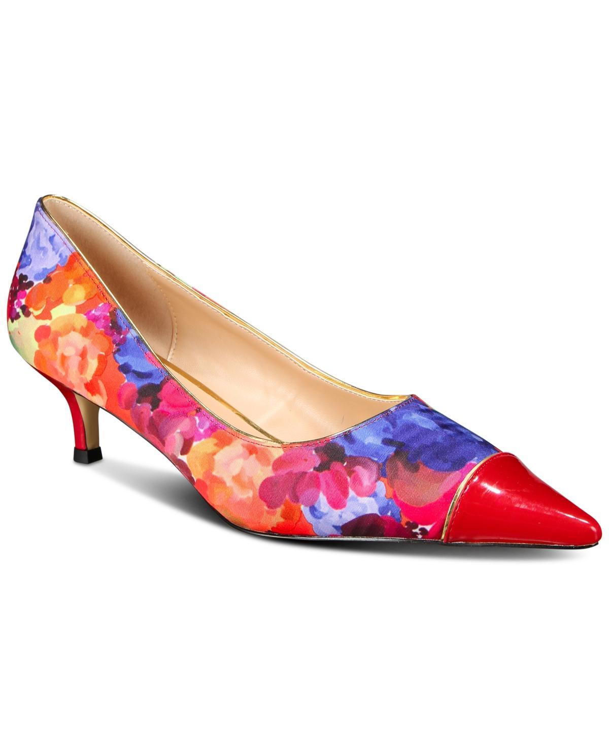 Things Ii Come Womens Jacey Luxurious Pointed-Toe Kitten Heel Pumps Product Image