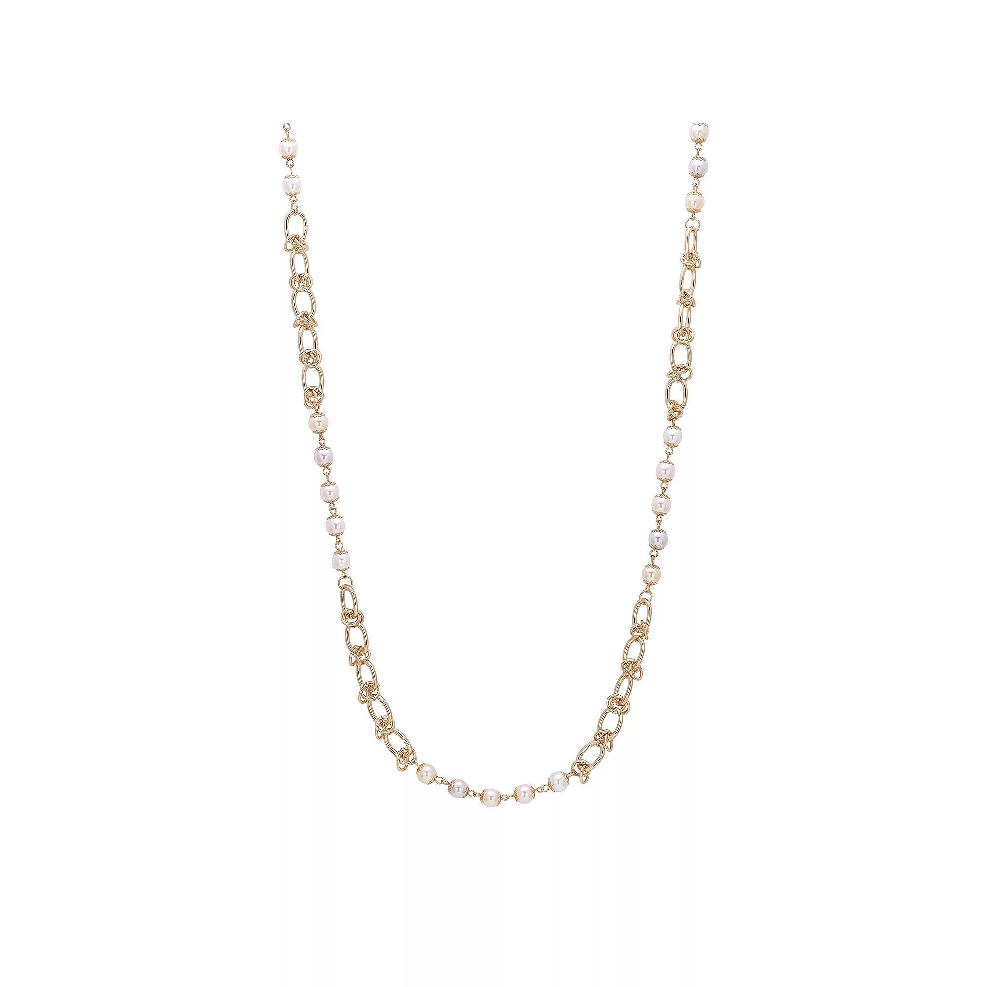 1928 Two Tone Multi Teardrop Necklace, Womens Product Image