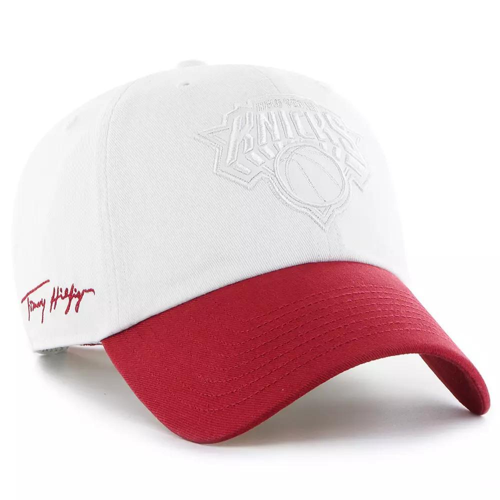 Men's '47 x Tommy Hilfiger White/Red New York Knicks Courtside Cleanup Adjustable Hat Product Image
