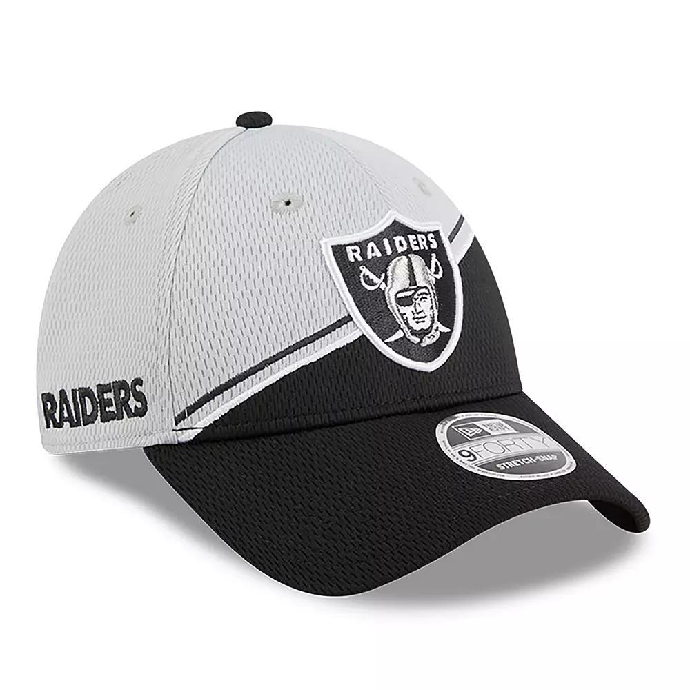 Men's New Era  Gray/Black Las Vegas Raiders 2023 Sideline 9FORTY Adjustable Hat, Lvr Grey Product Image