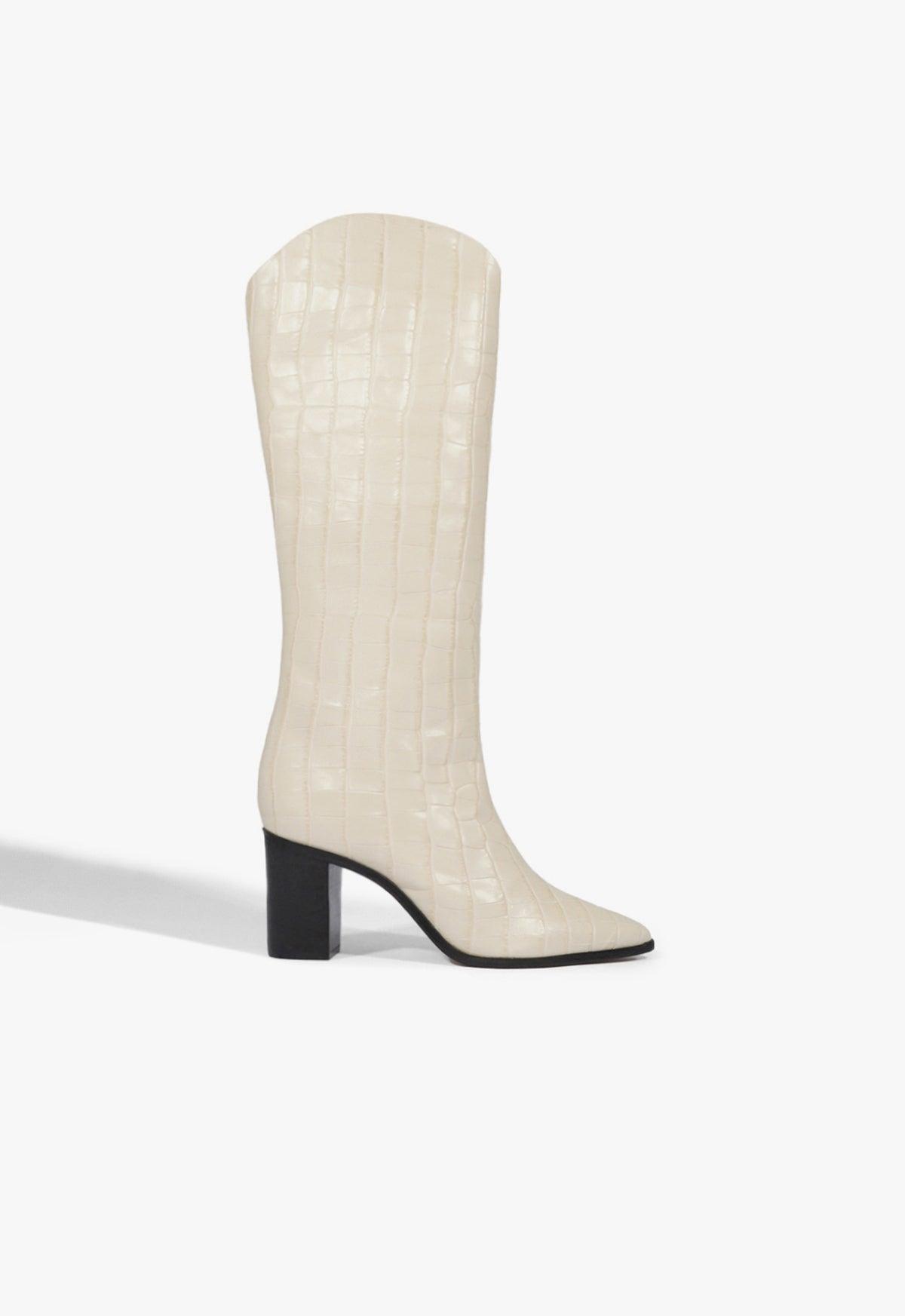 Maryana Block Crocodile-Embossed Leather Boot Product Image