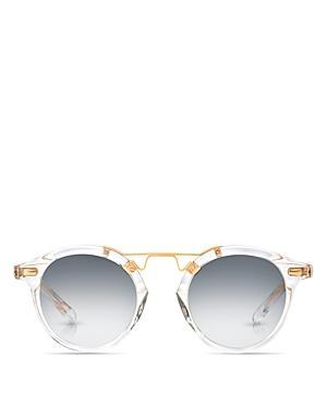 St. Louis Round Gradient Sunglasses, Rose/White Tortoise Product Image