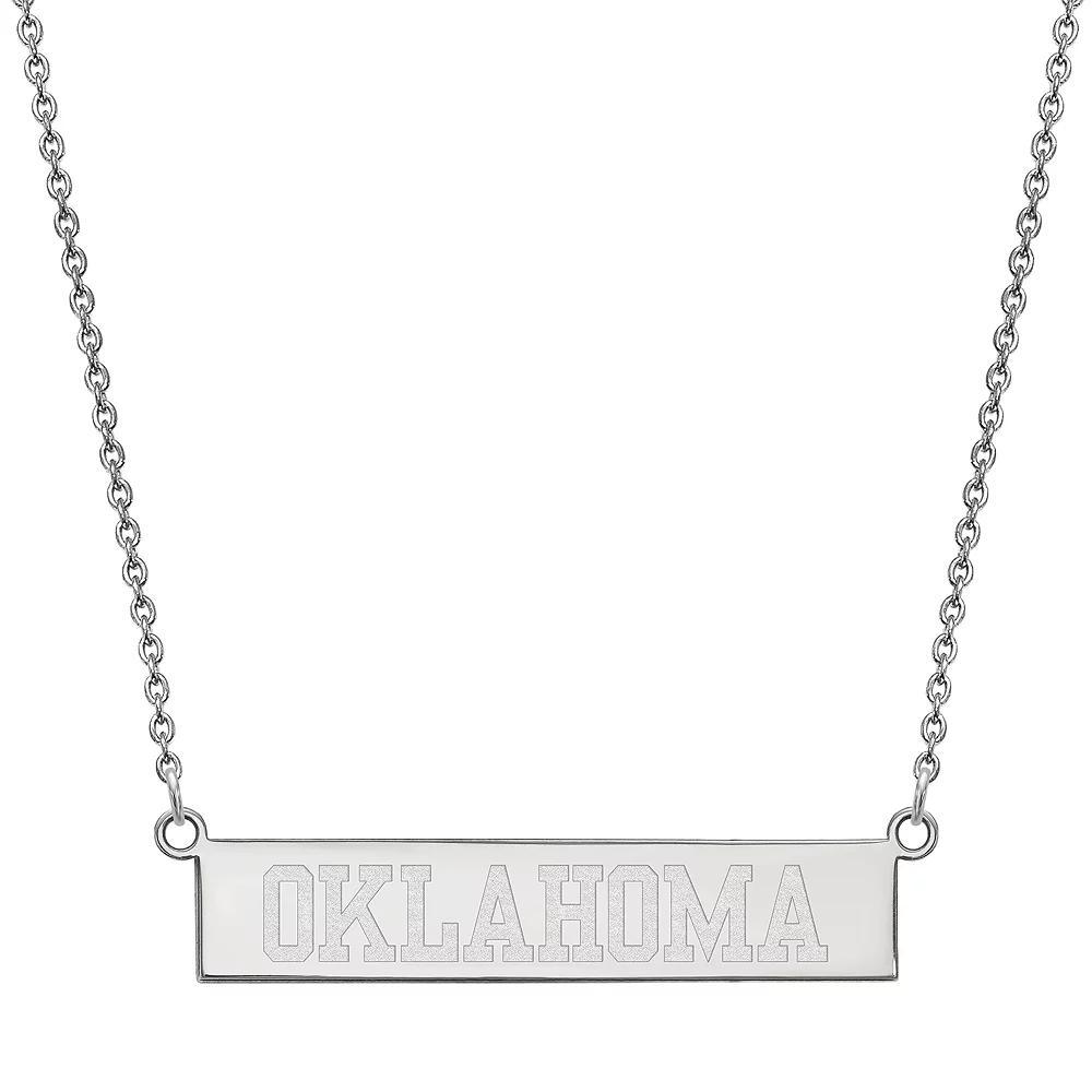 LogoArt Sterling Silver Oklahoma Sooners Bar Necklace, Women's, Size: 18 mm Product Image