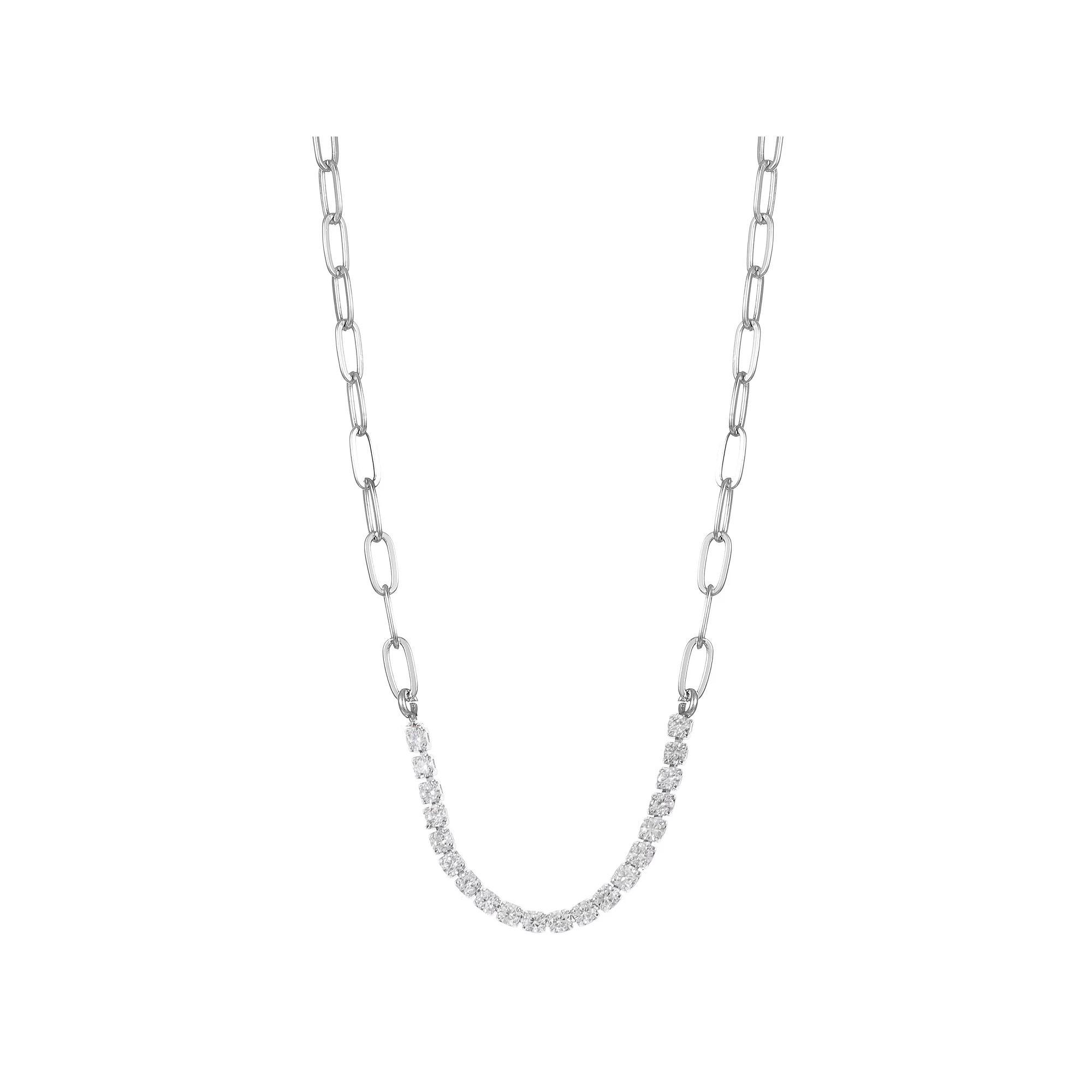 City Luxe Crystal Birthstone Collar Necklace, Women's, Size: 18-20" ADJ, April Silver Tone Product Image