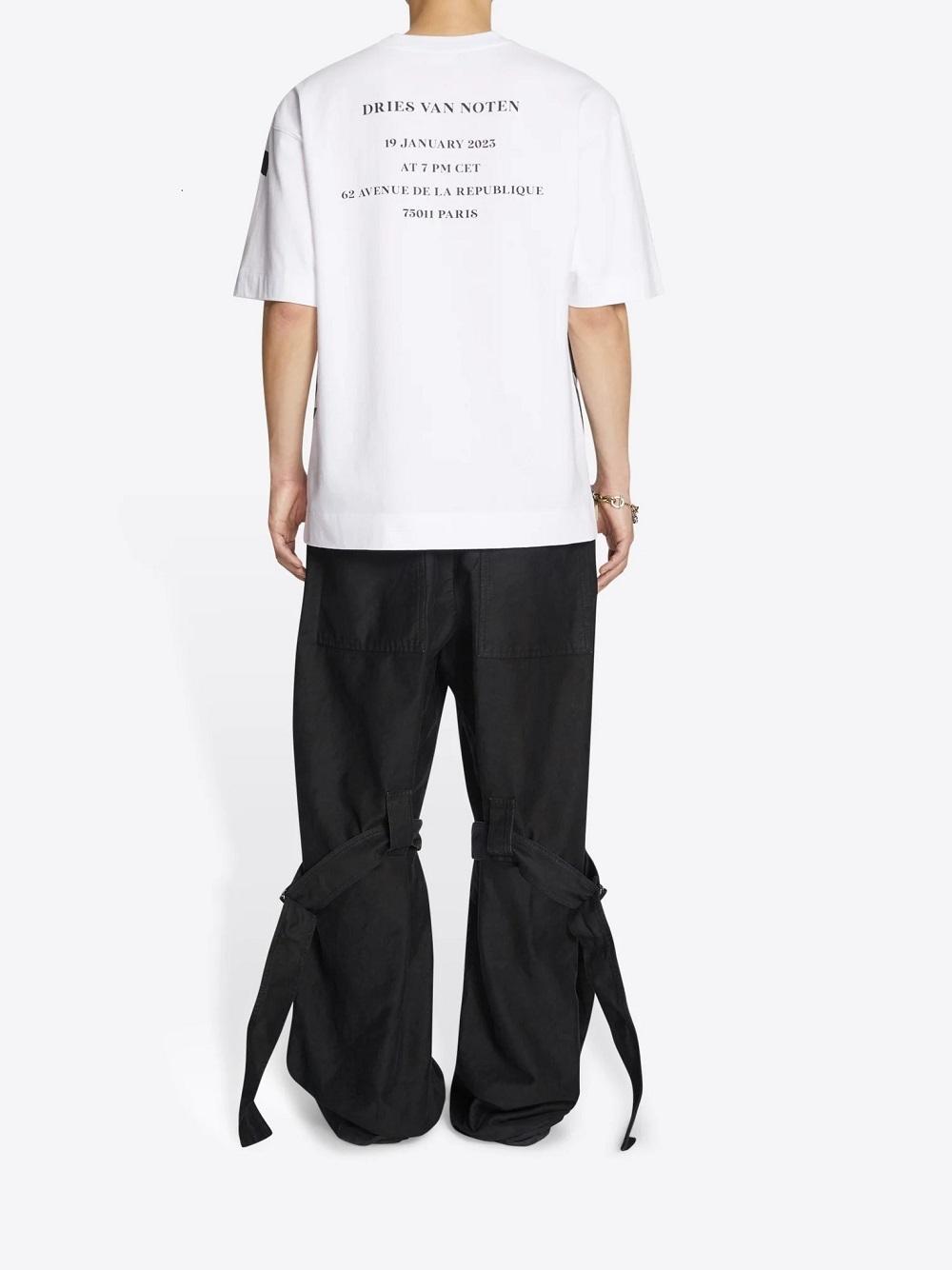 DRIES VAN NOTEN Logo Printed Crewneck T-shirt In Black Product Image