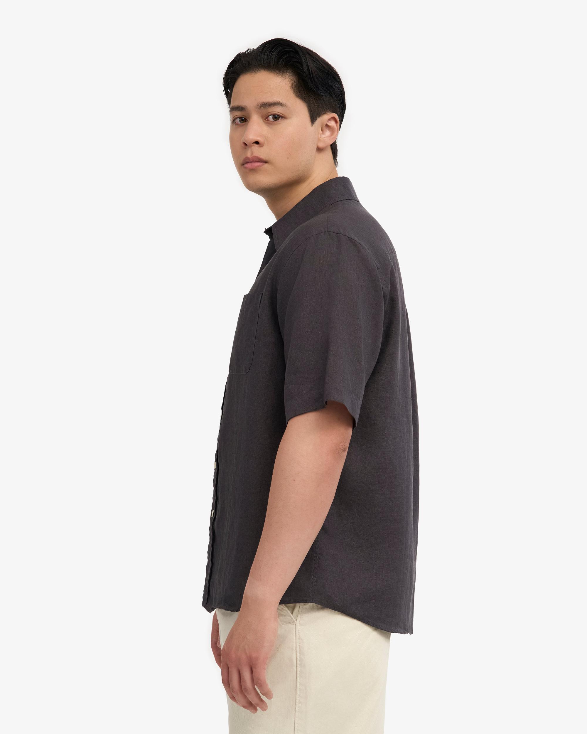 Linen SS Shirt - Lava Grey Product Image
