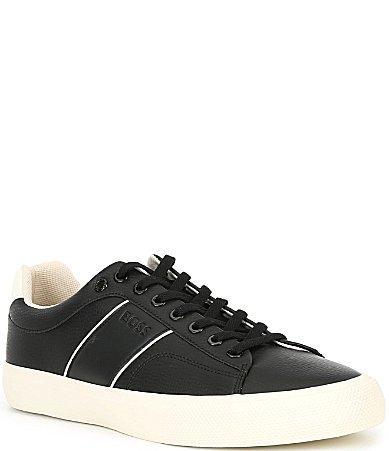 Mens Faux-Leather Trainer Sneakers Product Image