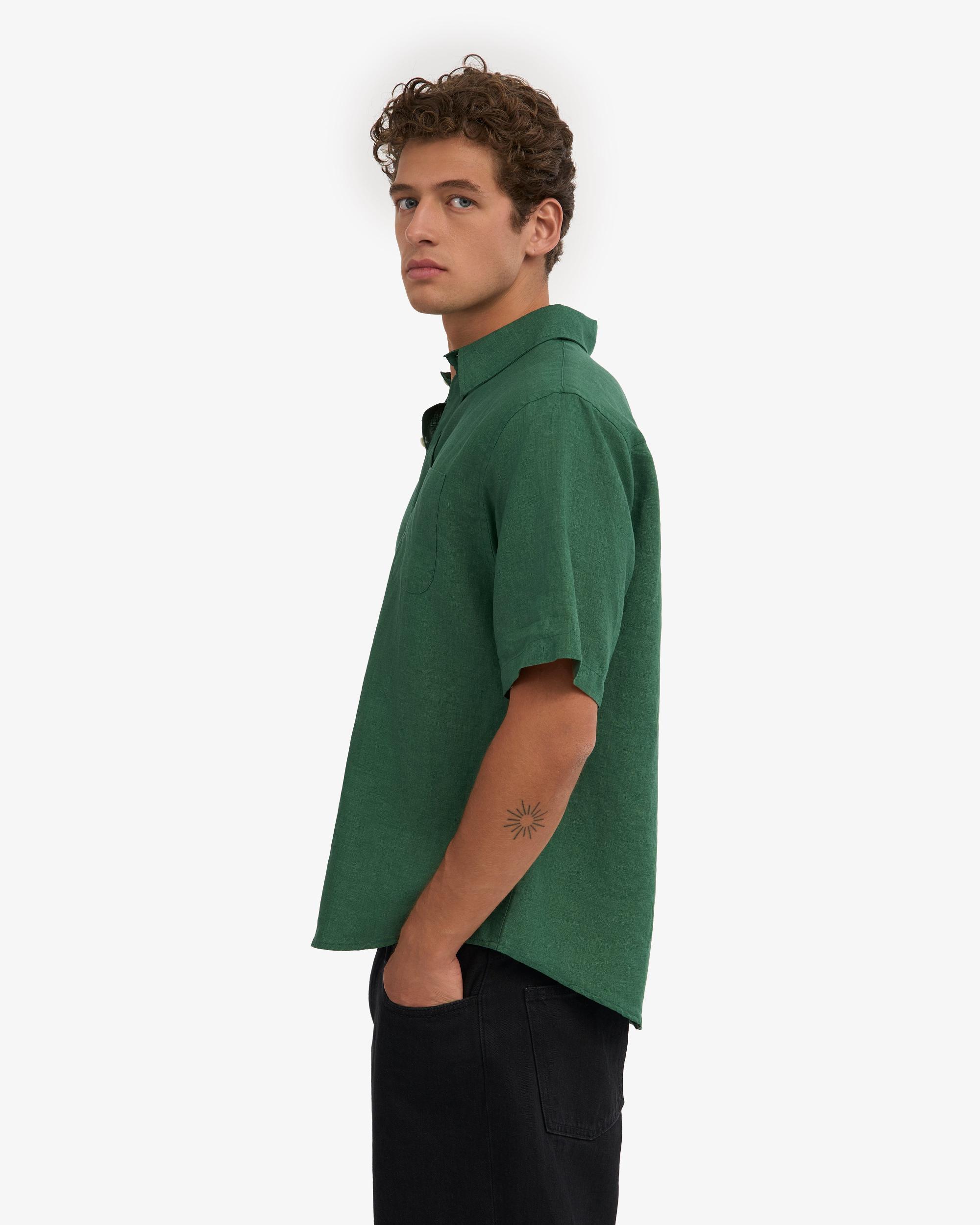 Linen SS Shirt - Marine Blue Product Image
